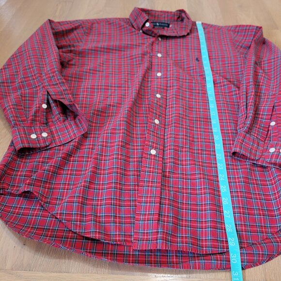 Ralph Lauren Shirt Mens Large 16.5/34/35 Red Plaid Button Up Classic Fit Pony - Picture 9 of 12